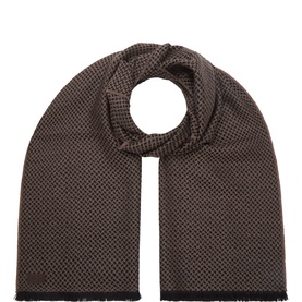 Textured Logo Wool Scarf