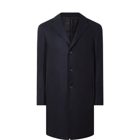 Herringbone Single-Breasted Overcoat