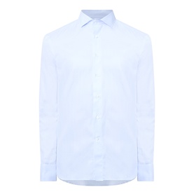 Canali Blue Double Cuff Regular formal shirt in 100% cotton, spread collar, long sleeves, classic fit