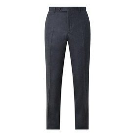 Canali charcoal wool formal trousers with pressed front crease, belt loops, and slim tailored leg