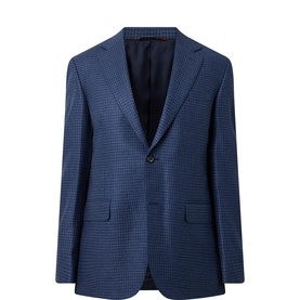 Houndstooth Single-Breasted Blazer