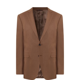 Flannel Single-Breasted Blazer