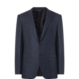 D8 Mini Check Single-Breasted Suit Jacket