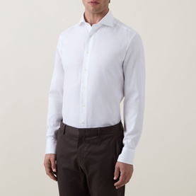 Fine Herringbone Single-Cuff Shirt