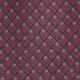 Canali Diamond Geometric Silk Tie in burgundy with diamond lattice pattern and smooth silk finish. 100% silk.
