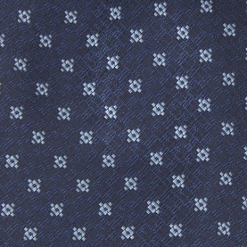 Canali Geometric Silk Tie in navy, featuring light blue geometric square motifs on smooth silk fabric