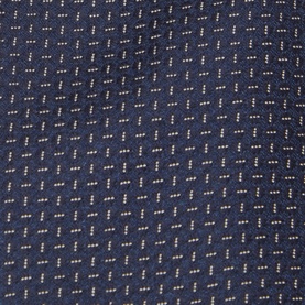 Canali navy silk and wool tie with tonal geometric dot pattern, close-up texture detail