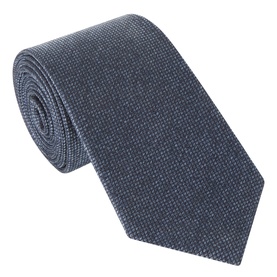 Canali Square Texture Silk Tie in blue, featuring square jacquard pattern and textured silk finish, rolled to show fabric detail