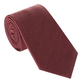 Canali Texture Silk Tie in burgundy, solid style with textured silk finish and pointed tip, rolled presentation