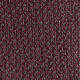Canali burgundy and grey diagonal stripe silk-wool blend tie, close-up texture detail