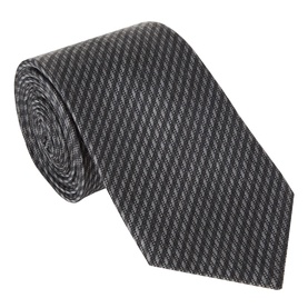 Canali blue silk and wool blend tie with fine textured diagonal weave pattern, rolled to show fabric detail