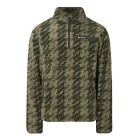 Columbia Helvetia&trade; II Printed Half Snap Fleece in Stone Green Twills camo print, half-zip neck, long sleeves, elasticated cuffs, logo badge