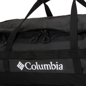 Columbia black polyester hold all bag with zip pockets, top carry handles and white logo branding
