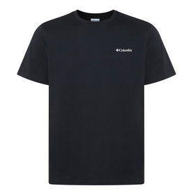 Columbia CSC Logo Back Graphic T-Shirt in black, round neck, short sleeves, small chest logo detail, 100% cotton