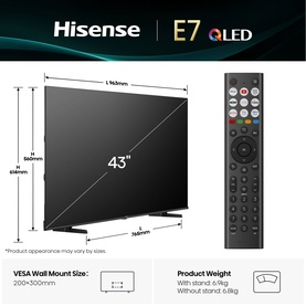 43 Inch E7Q 4K Ultra QLED Smart TV Dolby Atmos