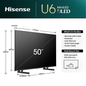 50 Inch Mini QLED 4K Smart TV Satellite Tuner