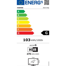85 Inch 4K Mini-LED Smart TV Black