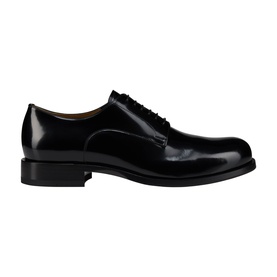 Christian Louboutin black high-shine leather Oxford lace-up shoe with black sole, men's style