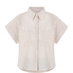 Patch Pocket Striped Blouse
