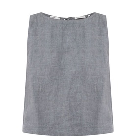 Tie-Back Linen Blouse