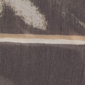 Marc O Polo scarf in dark grey with abstract multi-tone print and horizontal beige stripe detail, soft woven texture