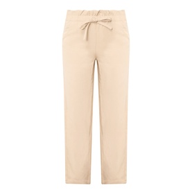 Ruffled Waist Straight Leg Trousers