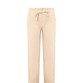 Ruffled Waist Straight Leg Trousers