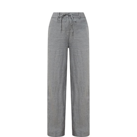 Linen Straight-Leg Trousers