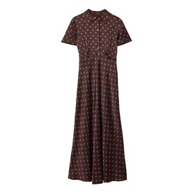 Geo Rose Bias Flared Dress