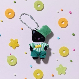 Emerald Green Tuxedo Cat Baby Key Chain
