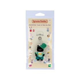 Emerald Green Tuxedo Cat Baby Key Chain