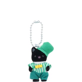 Emerald Green Tuxedo Cat Baby Key Chain