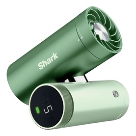 Shark ChillPill 3-in-1 Fan Mist and InstaChill System in Matcha green, compact cylindrical design with digital display base