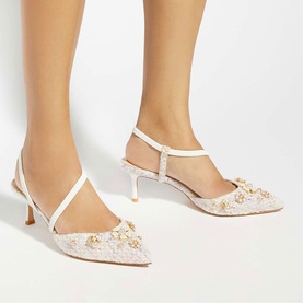 Dyana Embellished Boucl&eacute; Pumps