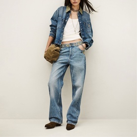 Rizie Embroidered Straight Leg Jeans