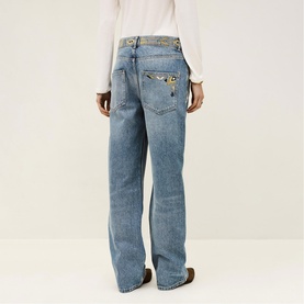 Rizie Embroidered Straight Leg Jeans
