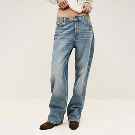 Rizie Embroidered Straight Leg Jeans