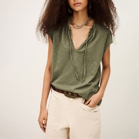 Very Ruffle Tie Front Top