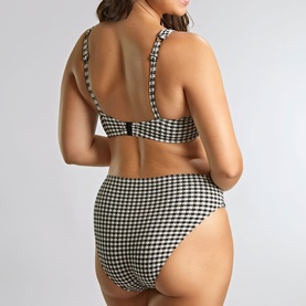 Midi Gingham Gathered Bikini Bottoms