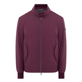 Bugatti men's Black Berry zip-through jacket with funnel neck, ribbed cuffs, and zip pockets in polyamide blend