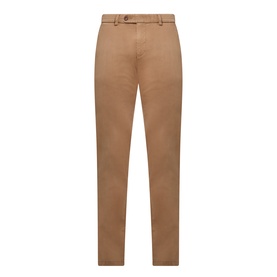 Bugatti brass cotton blend chino trousers with belt loops, button fastening and tapered leg