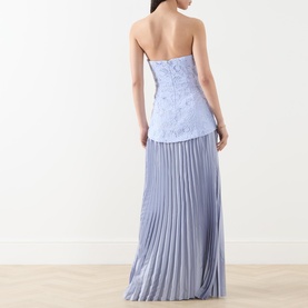 Lacy Embroidered Pleated Gown