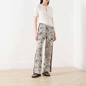 Guicho Printed Straight Leg Trousers