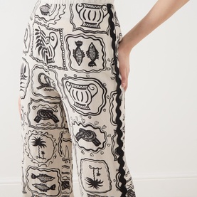 Guicho Printed Straight Leg Trousers