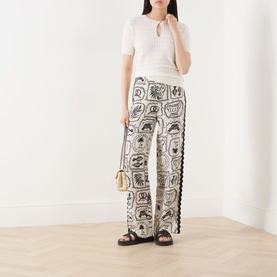 Guicho Printed Straight Leg Trousers