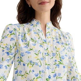 Imelda Floral Scallop Trim Blouse