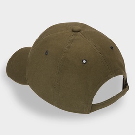 Paul Smith Access cap in military green, 100% cotton, rear view showing adjustable strap and ventilation eyelet