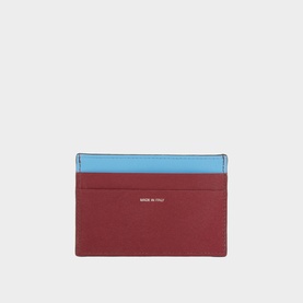 Straw-Grain Leather Card Holder