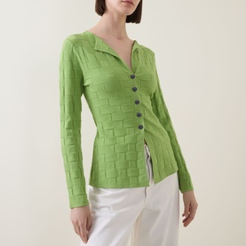 Olsen Checkerboard Knitted Shirt