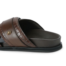 Baron Croc-Embossed Sandals